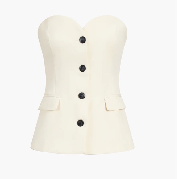 NWT Sweetheart Button Up Tube Top COMMENSE - Picture 2 of 11